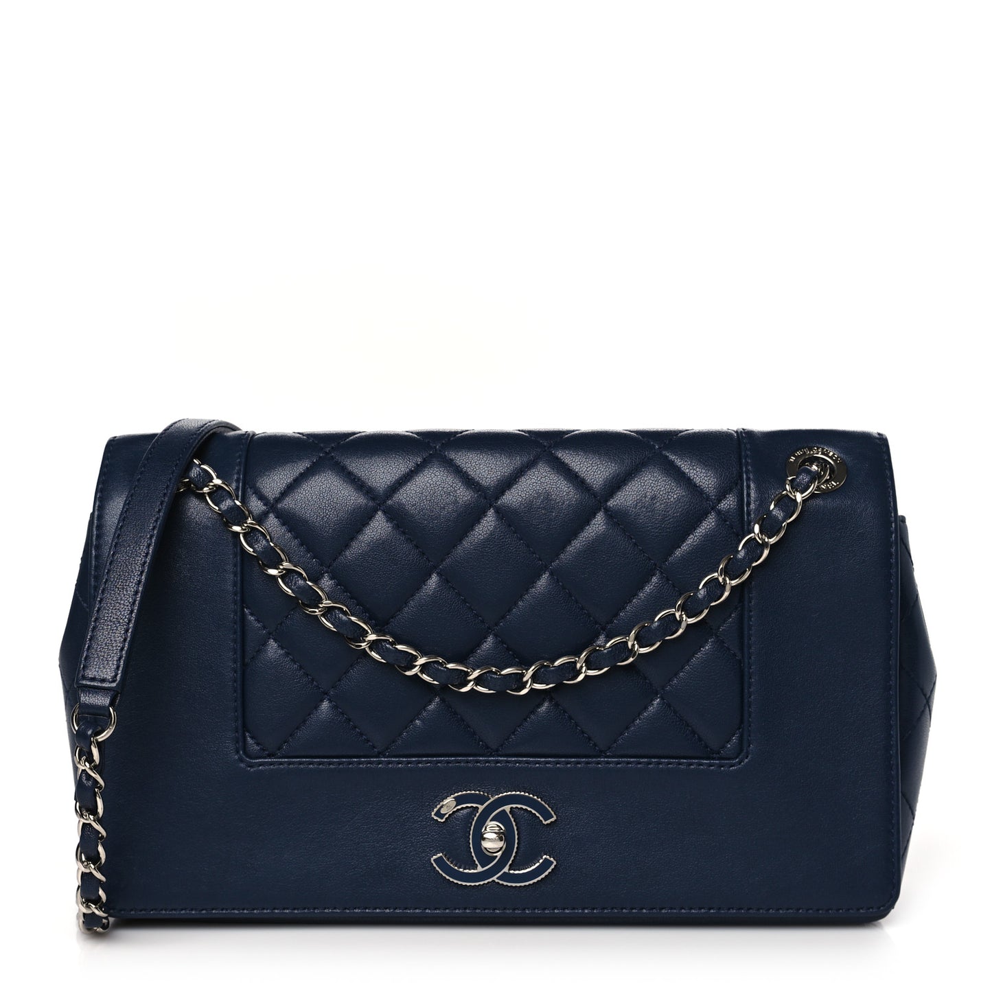 Sheepskin Quilted Vintage Mademoiselle Flap Dark Navy