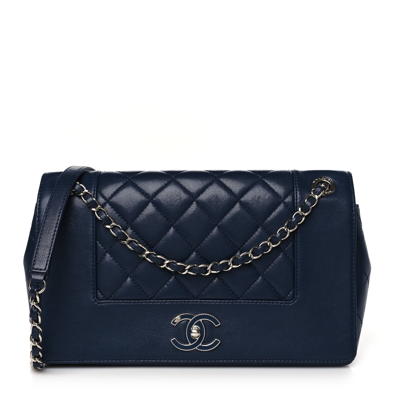 Chanel Sheepskin Quilted Vintage Mademoiselle Flap Dark Navy 1 of 11