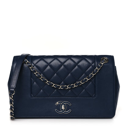 Chanel Sheepskin Quilted Vintage Mademoiselle Flap Dark Navy 1 of 11