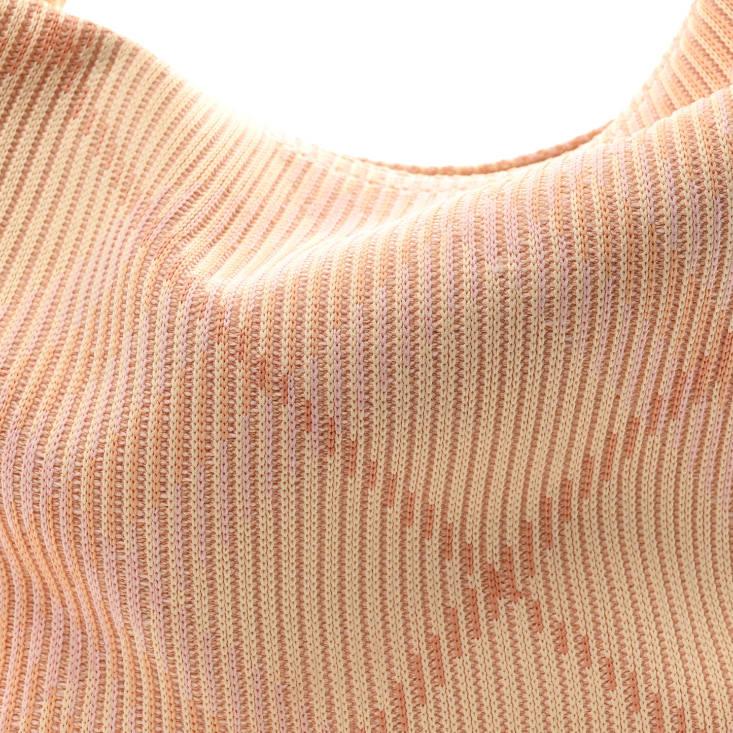 Canvas Knitted Check Medium Peg Duffle Bag Sherbert