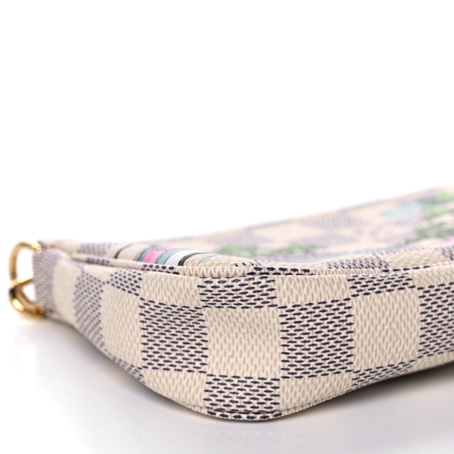 Louis Vuitton Damier Azur 2021 Christmas Animation Hollywood Mini Pochette Accessories Fuchsia 9 of 11