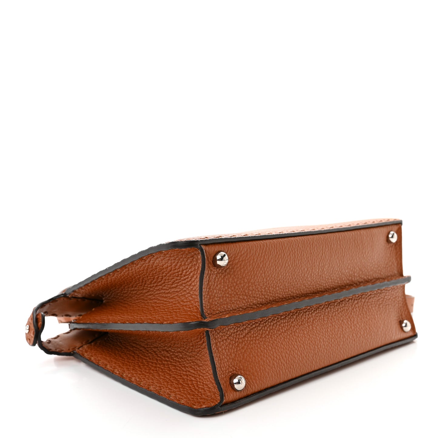 Cuoio Roma Sellerissima Nappa Sintetica Tape Stitch Medium Peekaboo I SEE U Satchel Brandy