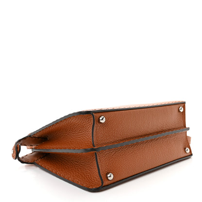 Fendi Cuoio Roma Sellerissima Nappa Sintetica Tape Stitch Medium Peekaboo I SEE U Satchel Brandy 4 of 11