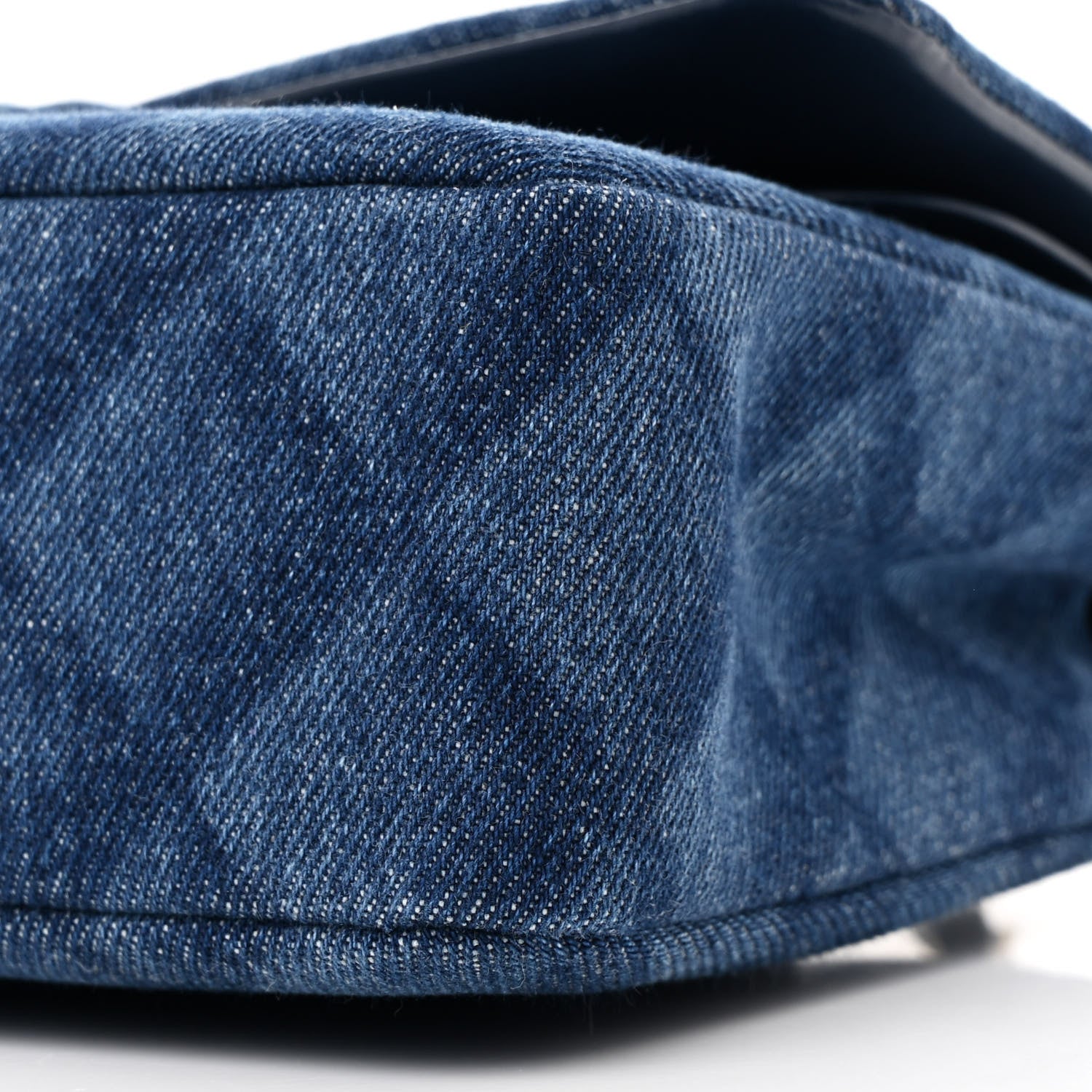 Chanel Printed Denim Quilted Medium Double Flap Dark Blue 10 of 10