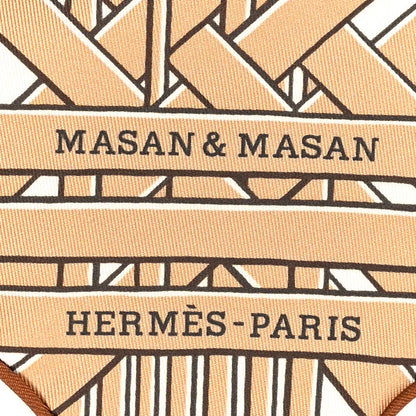 Hermes Silk Masan & Masan Scarf 90 White Beige Gris 2 of 4