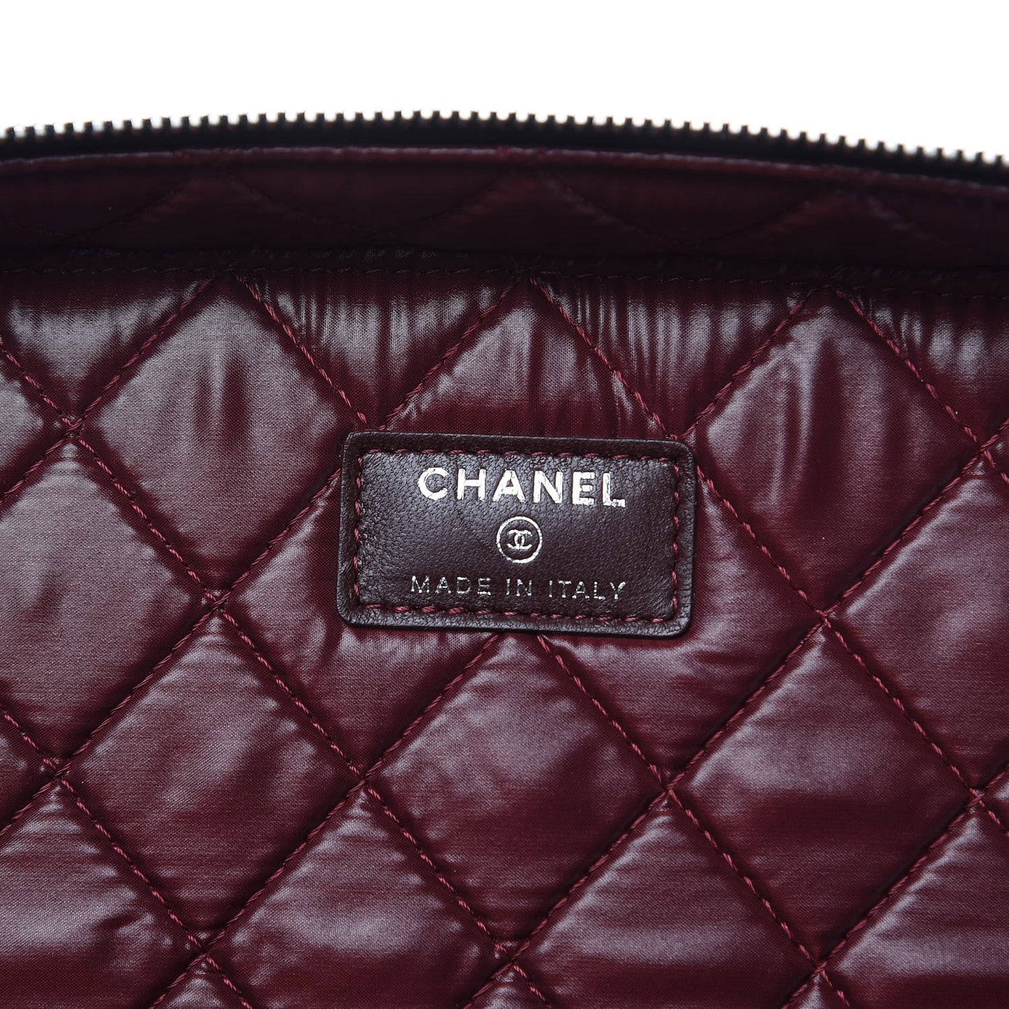 Lambskin Quilted Small Vanity Pouch Black
