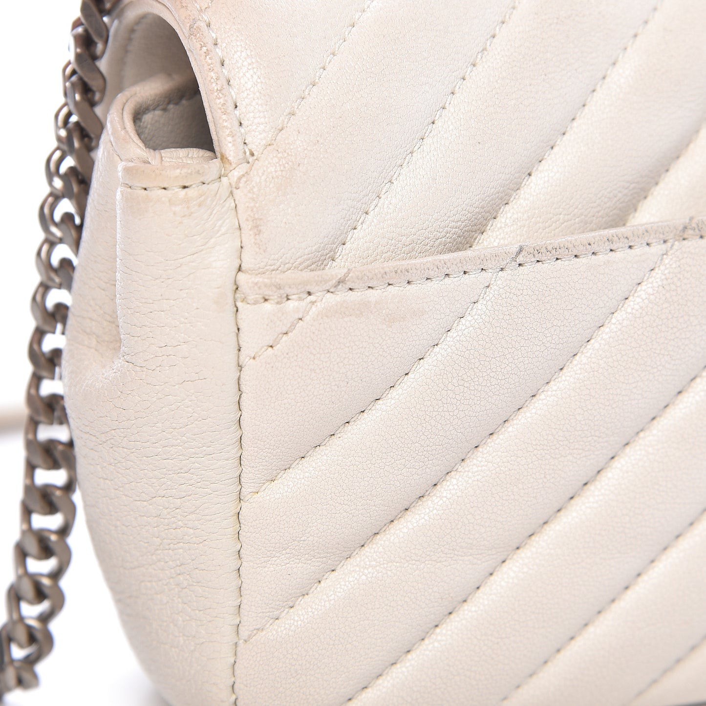 Sheepskin Matelasse Monogram Classic Baby Chain Bag White