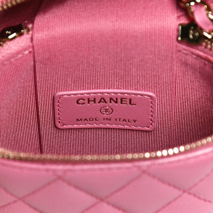 Chanel Caviar Quilted Phone Holder With Chain Pink 8 of 11