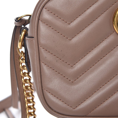 Gucci Calfskin Matelasse Mini GG Marmont Chain Shoulder Bag Nude 8 of 8