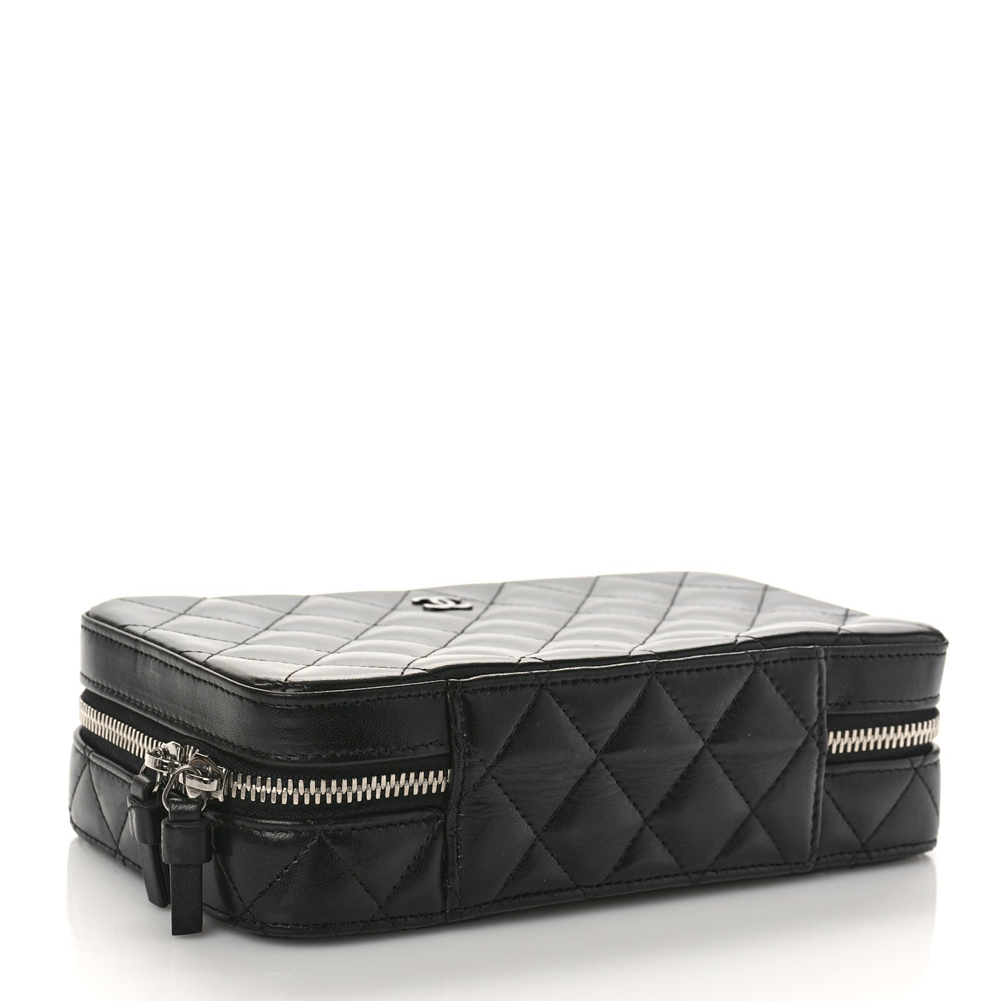 Lambskin Quilted Jewelry Case Black