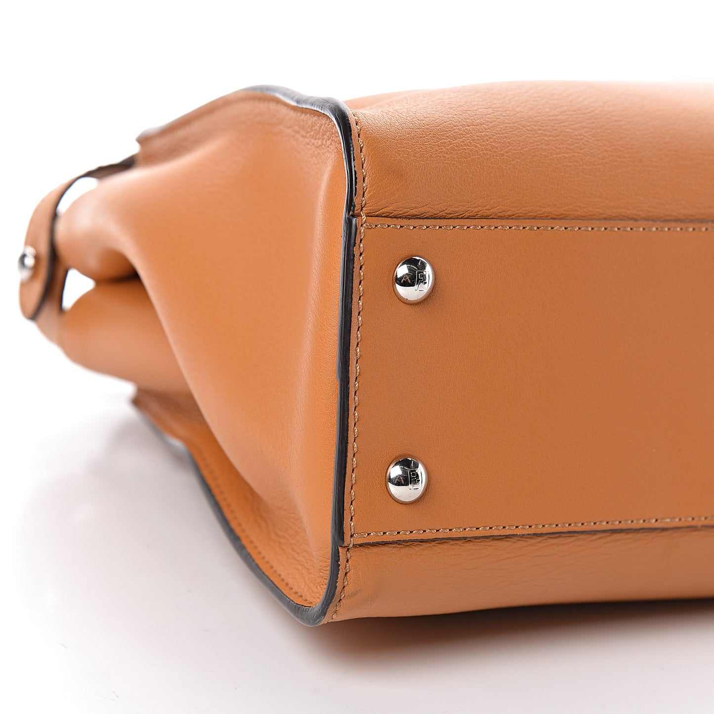 Vitello Seta Shiny Nappa Plexiglass Granite Medium Peekaboo Iconic Satchel Ginger Latte