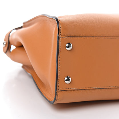 Fendi Vitello Seta Shiny Nappa Plexiglass Granite Medium Peekaboo Iconic Satchel Ginger Latte 10 of 14