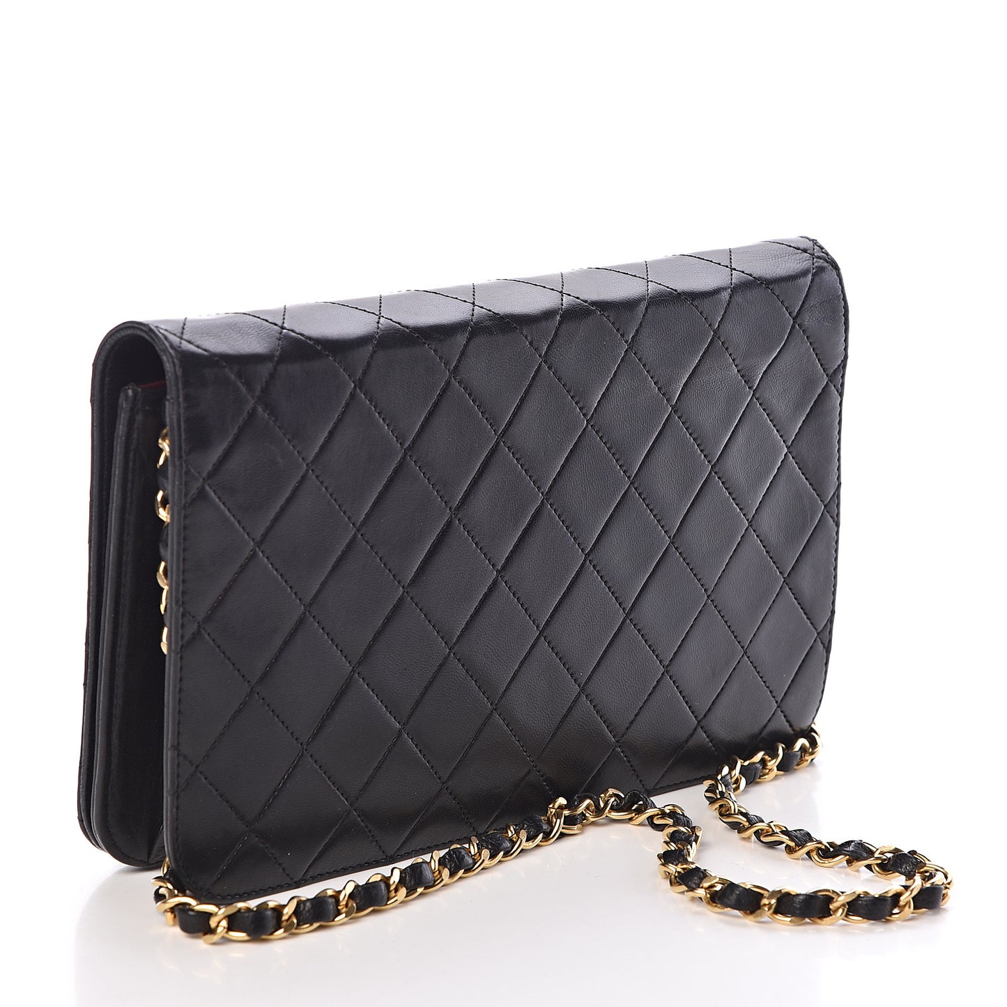 Lambskin Quilted Small Single Flap Bag Black