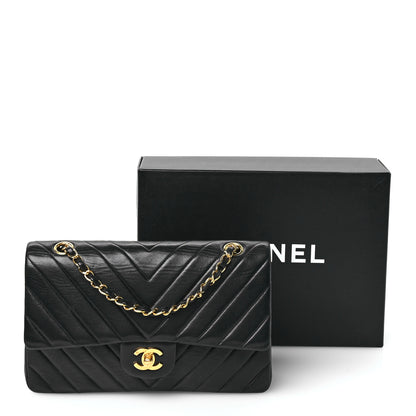 Chanel Lambskin Chevron Quilted Medium Double Flap Black 12 of 12