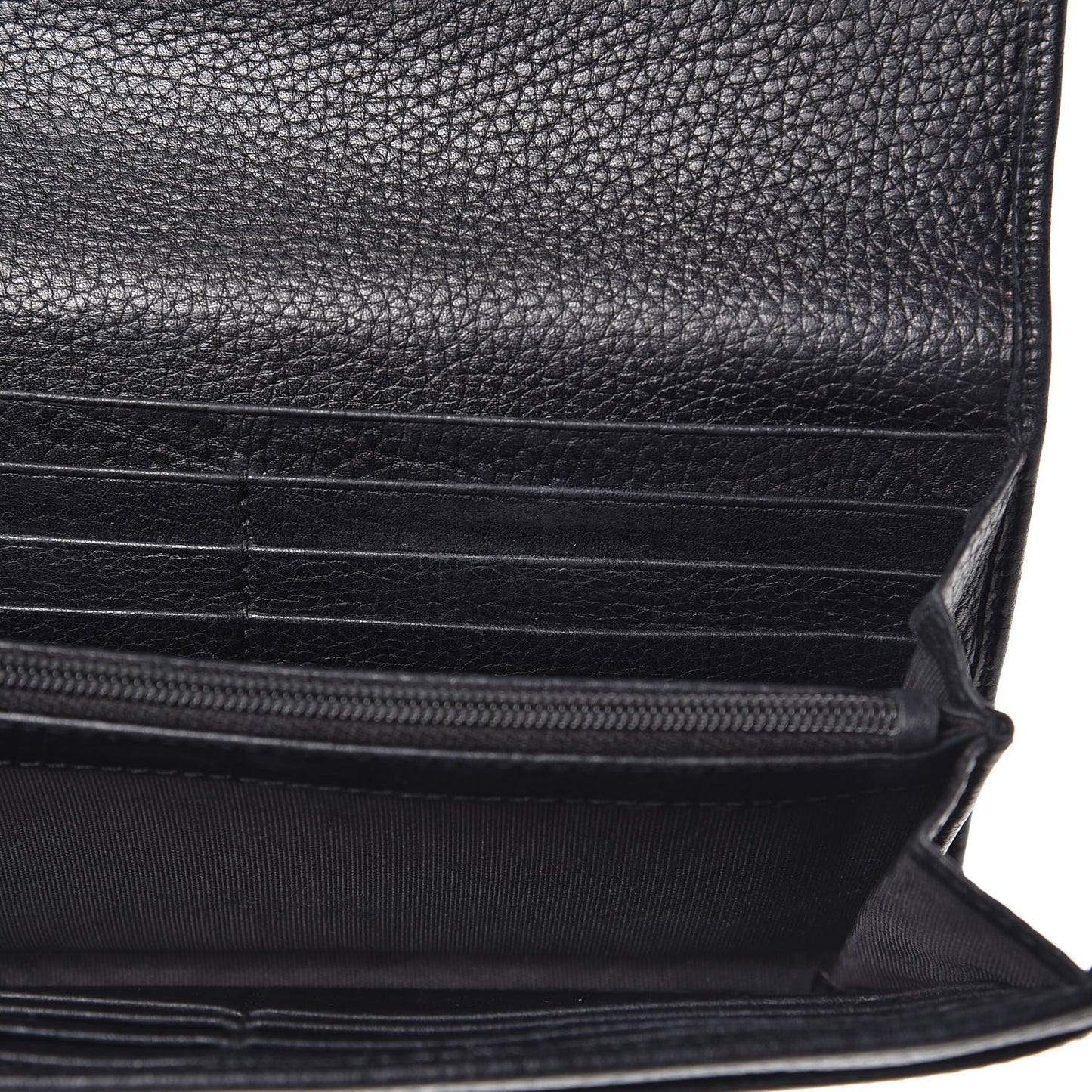 Pebbled Calfskin Large Soho Continental Wallet Black