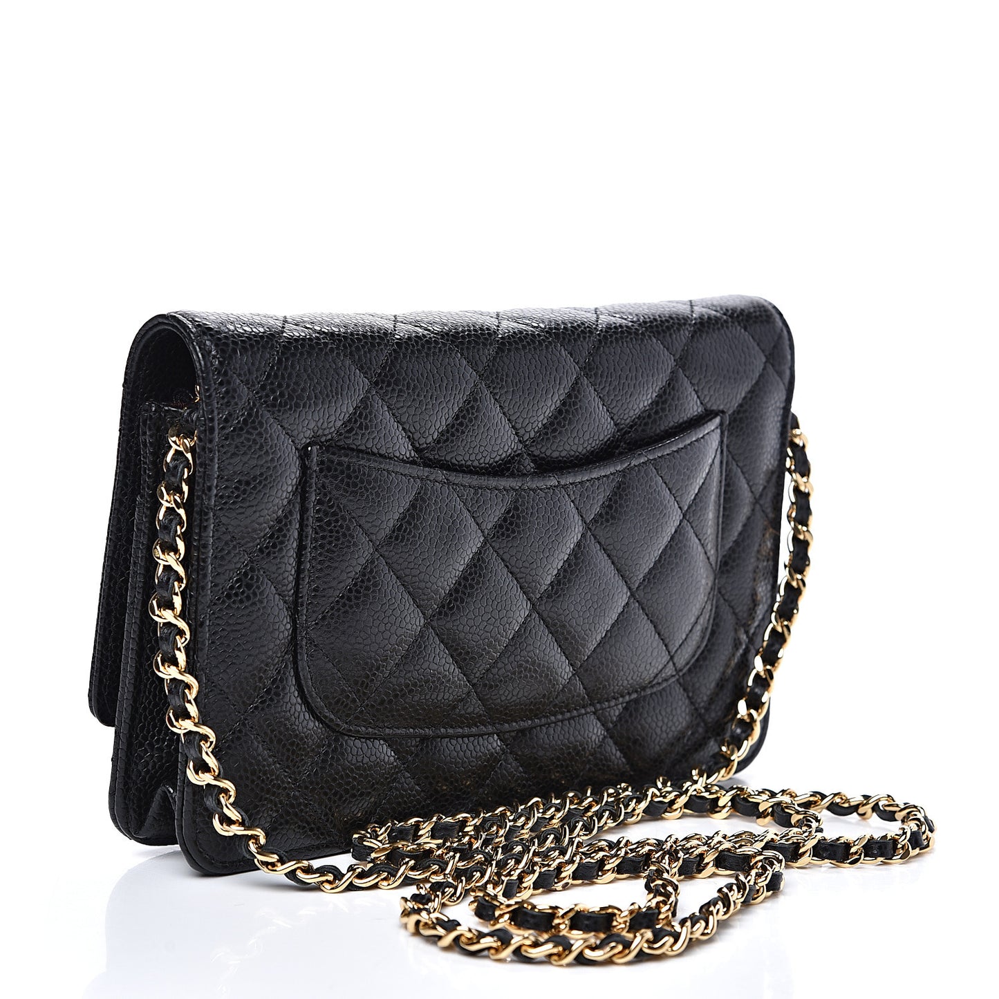 Caviar Quilted Wallet On Chain WOC Black