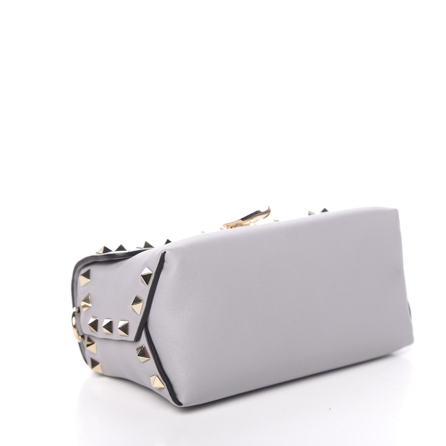 Vitello Mini Rockstud Crossbody Bag Pastel Grey