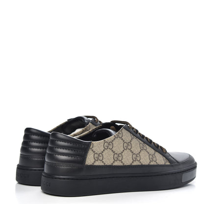 Gucci GG Supreme Monogram Mens Low Top Sneakers 4.5 Black Beige Ebony 4 of 8