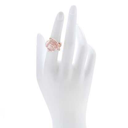 Christian Dior 18K Pink Gold Diamond Rose Quartz Dior Pre Catelan Ring 50 5.25 2 of 6