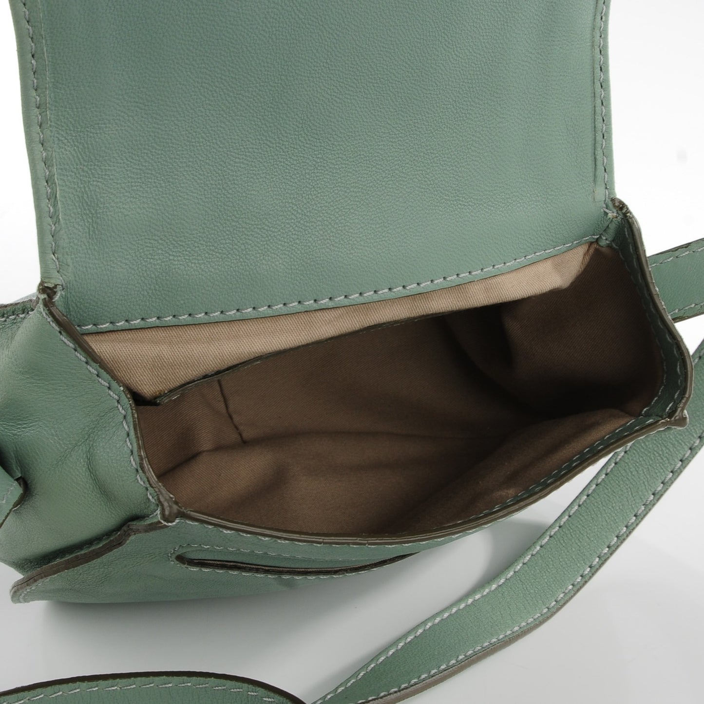Calfskin Mini Marcie Lock Round Crossbody Bag Green