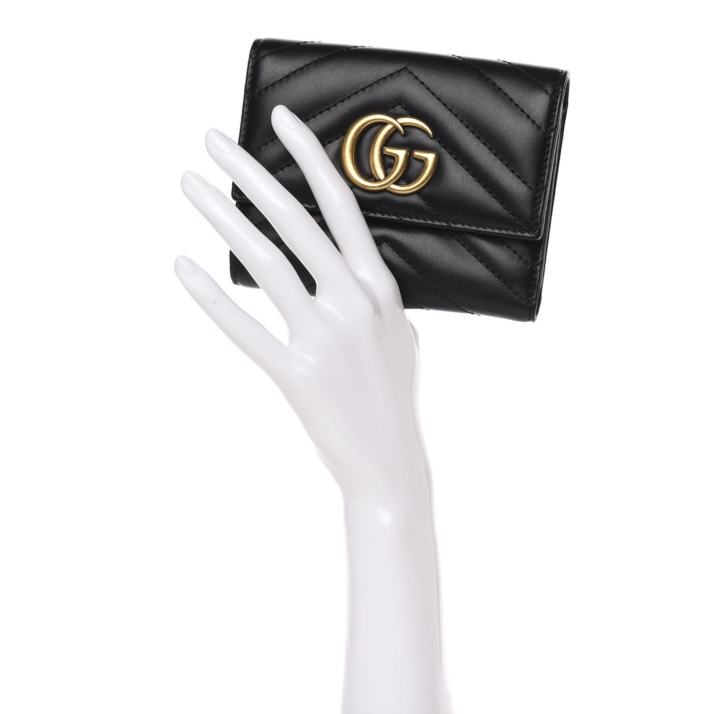 Calfskin Matelasse GG Marmont Wallet Black