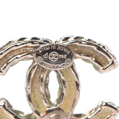 Chanel Crystal CC Earrings Light Gold 5 of 6