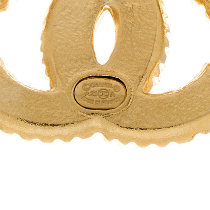 Chanel Metal Enamel CC Earrings Gold Orange 4 of 5
