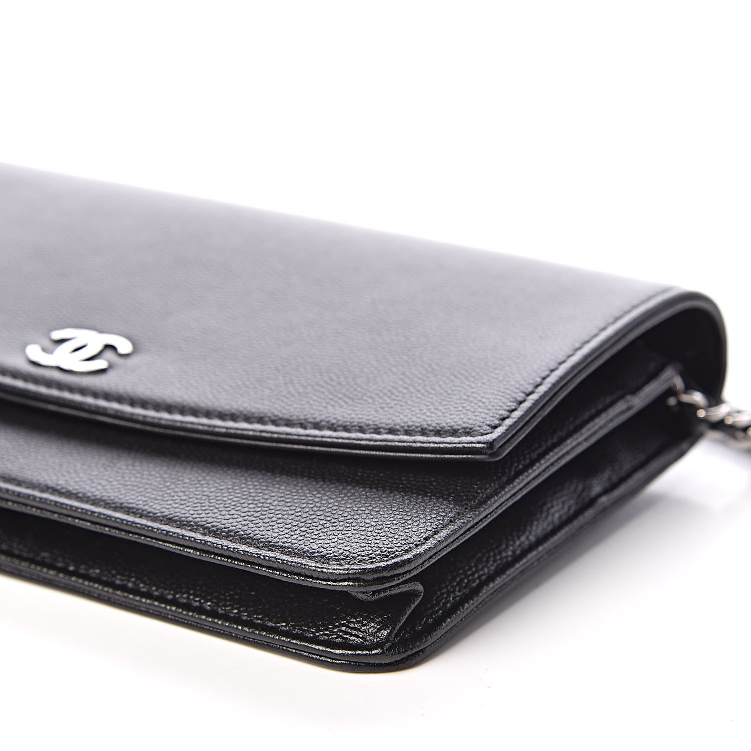 Chanel Caviar Sevruga Wallet On Chain WOC Black 6 of 11