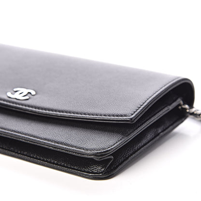 Chanel Caviar Sevruga Wallet On Chain WOC Black 6 of 11