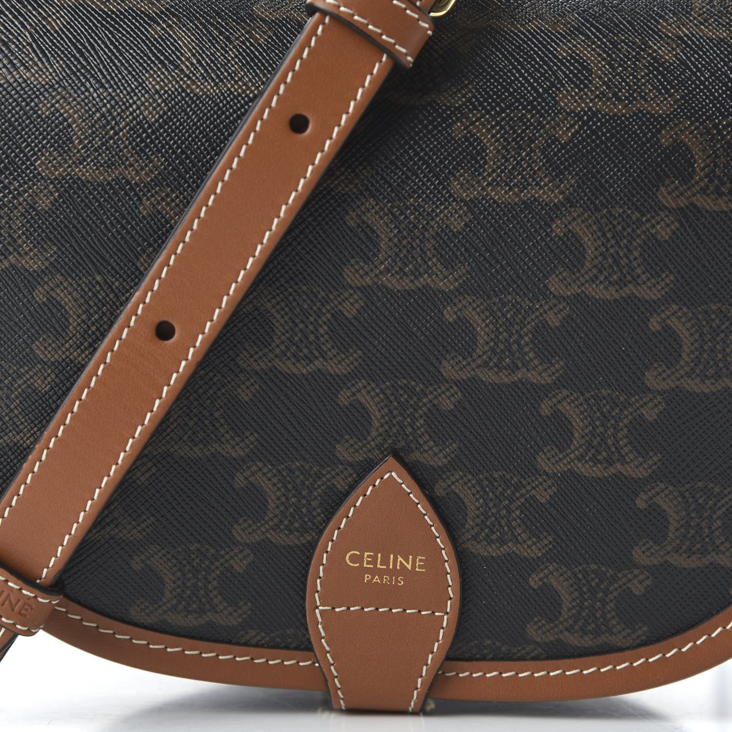 Triomphe Canvas Medium Folco Bag Tan