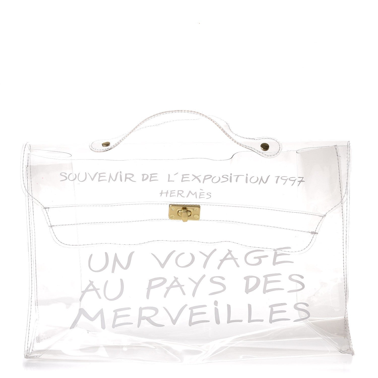 Hermes Vinyl Souvenir De L'Exposition Kelly Transparent 1 of 11