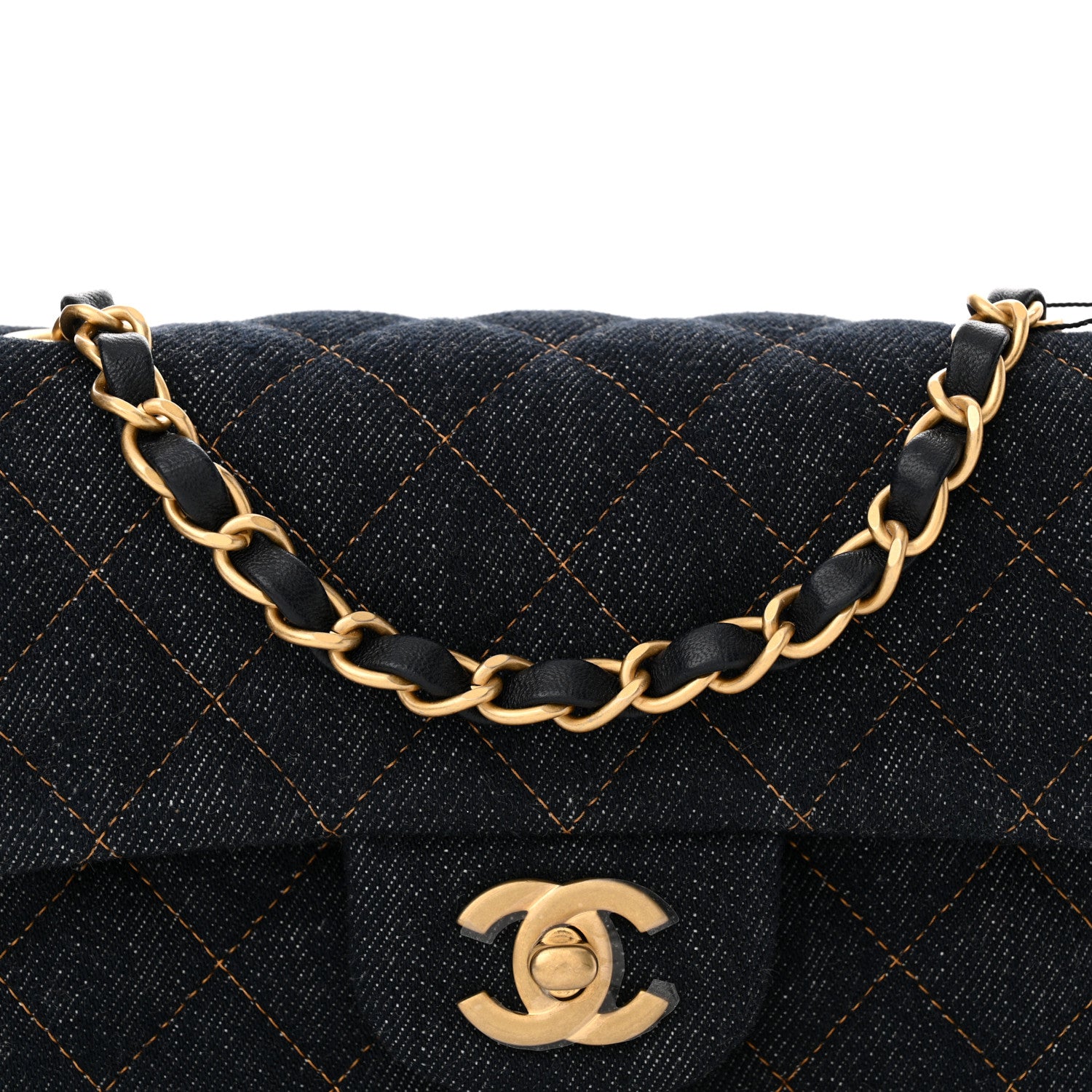 Chanel Denim Quilted Mini Rectangular Flap Dark Blue 7 of 10