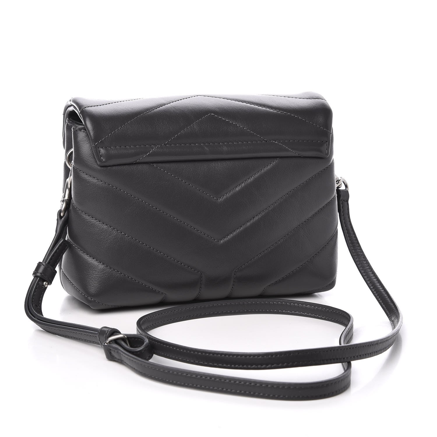 Saint Laurent Calfskin Y Quilted Monogram Toy Loulou Crossbody Bag Storm 2 of 10