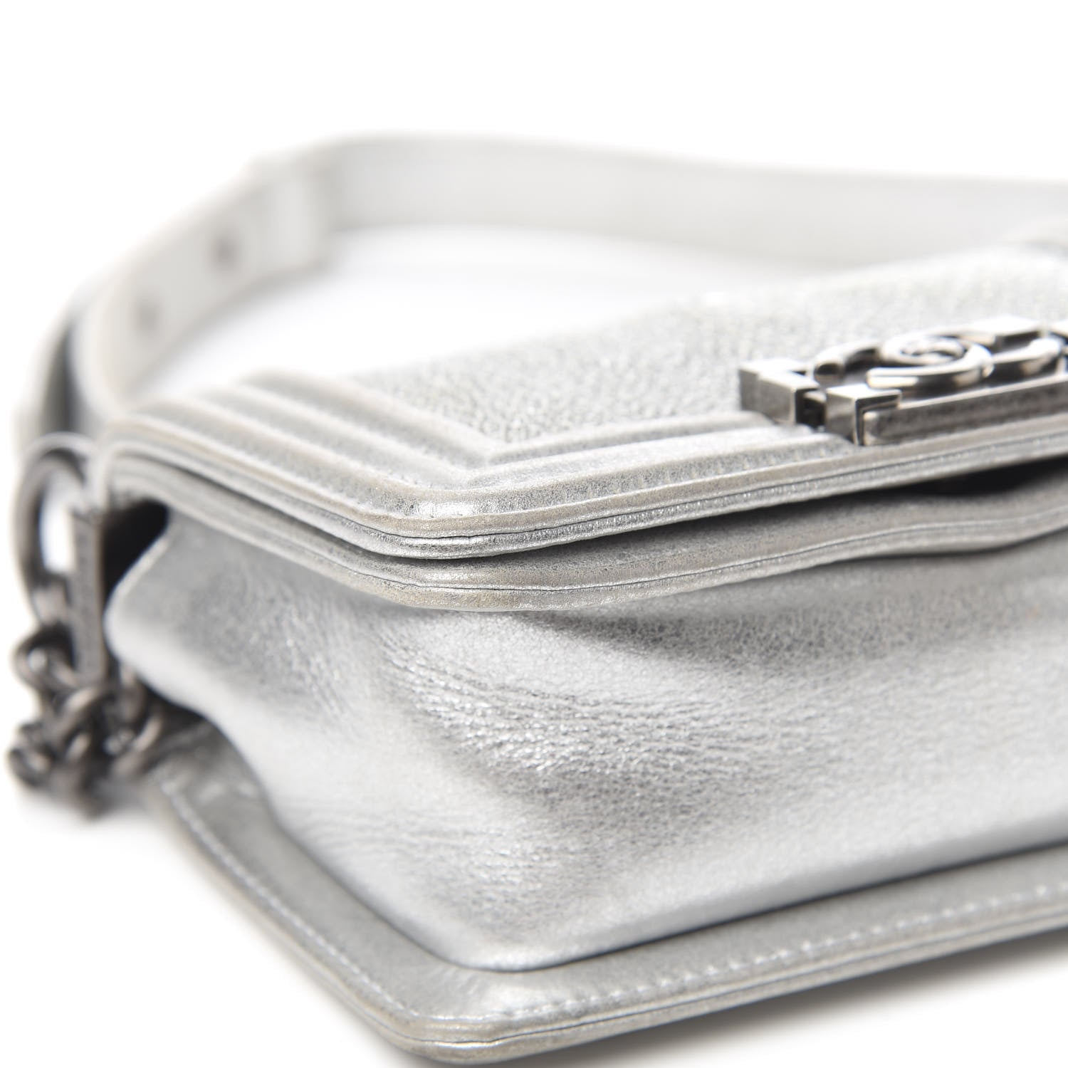 Chanel Metallic Galuchat Stingray Mini Boy Flap Silver 7 of 11