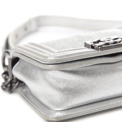 Chanel Metallic Galuchat Stingray Mini Boy Flap Silver 7 of 11