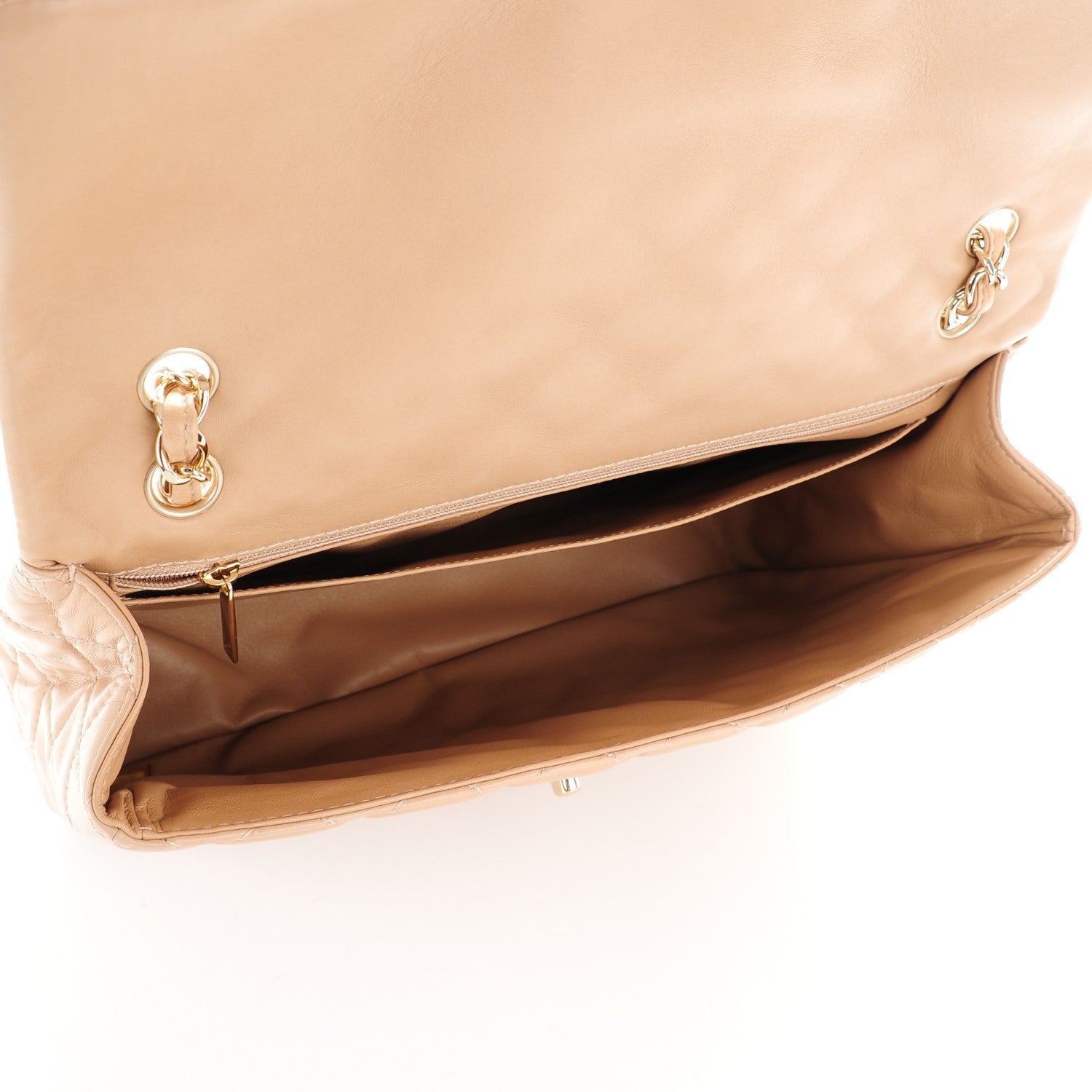 Chanel Lambskin Quilted Maxi Single Flap Beige 6 of 8