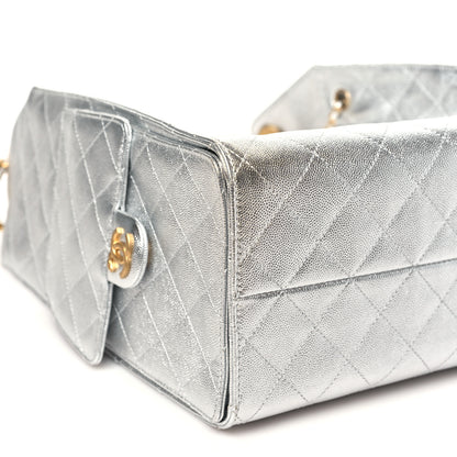 Chanel Metallic Caviar Quilted Medium Chanel 25 Handbag Silver 10 of 12