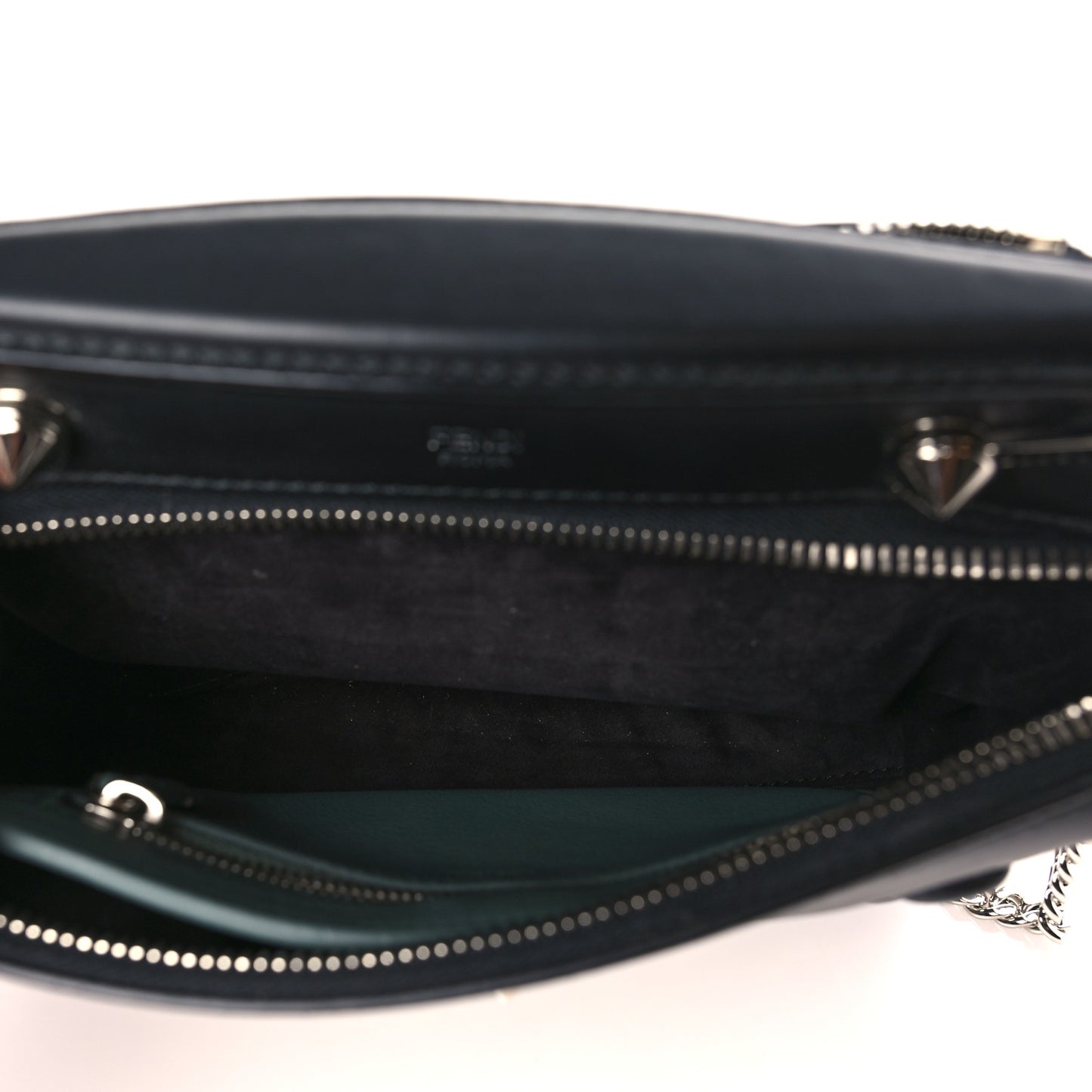 Vitello Baltico Shiny Nappa Lace Up Floral Small Dotcom Click Chain Satchel Black