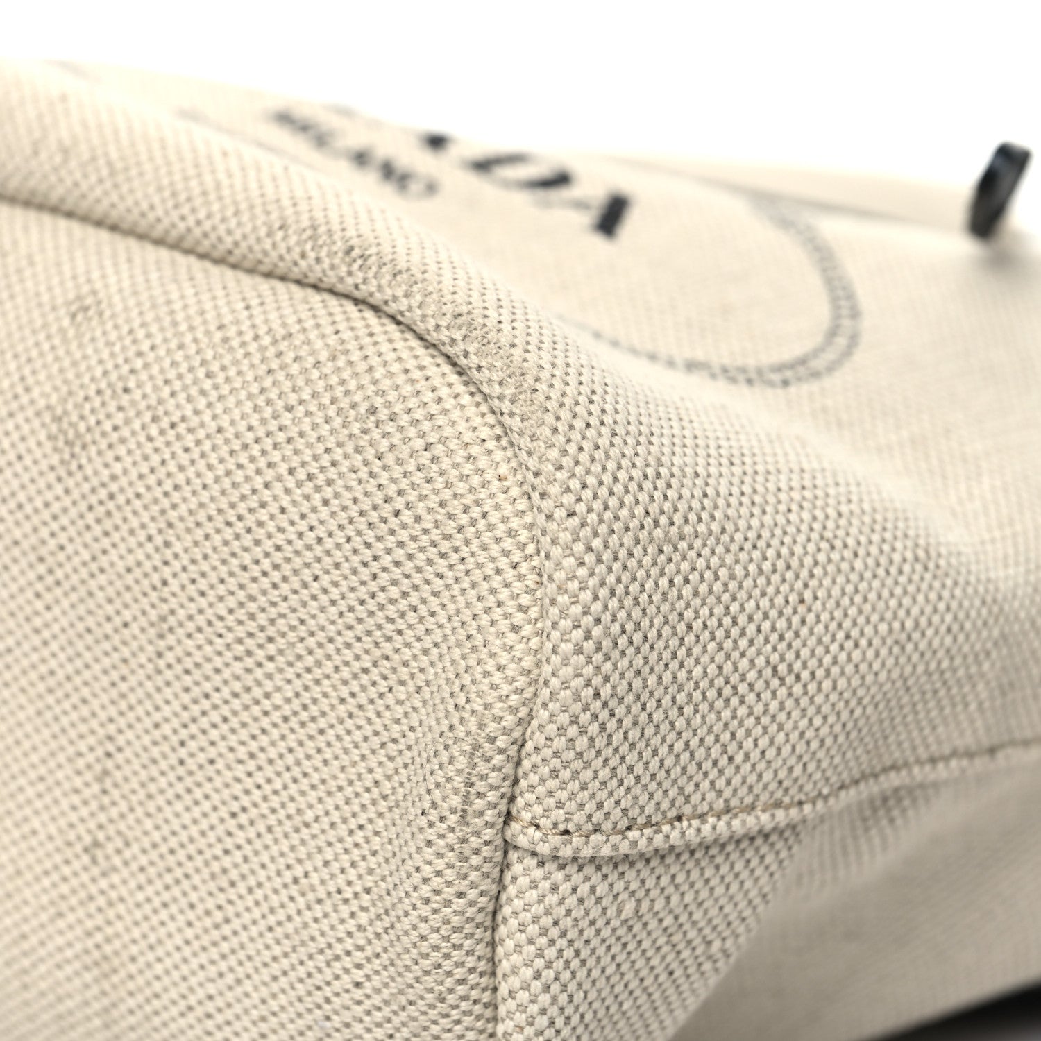Prada Canvas Saffiano Bucket Wristlet Naturale Black 8 of 11