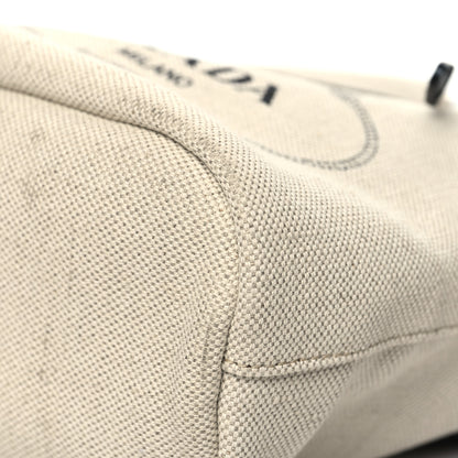 Prada Canvas Saffiano Bucket Wristlet Naturale Black 8 of 11