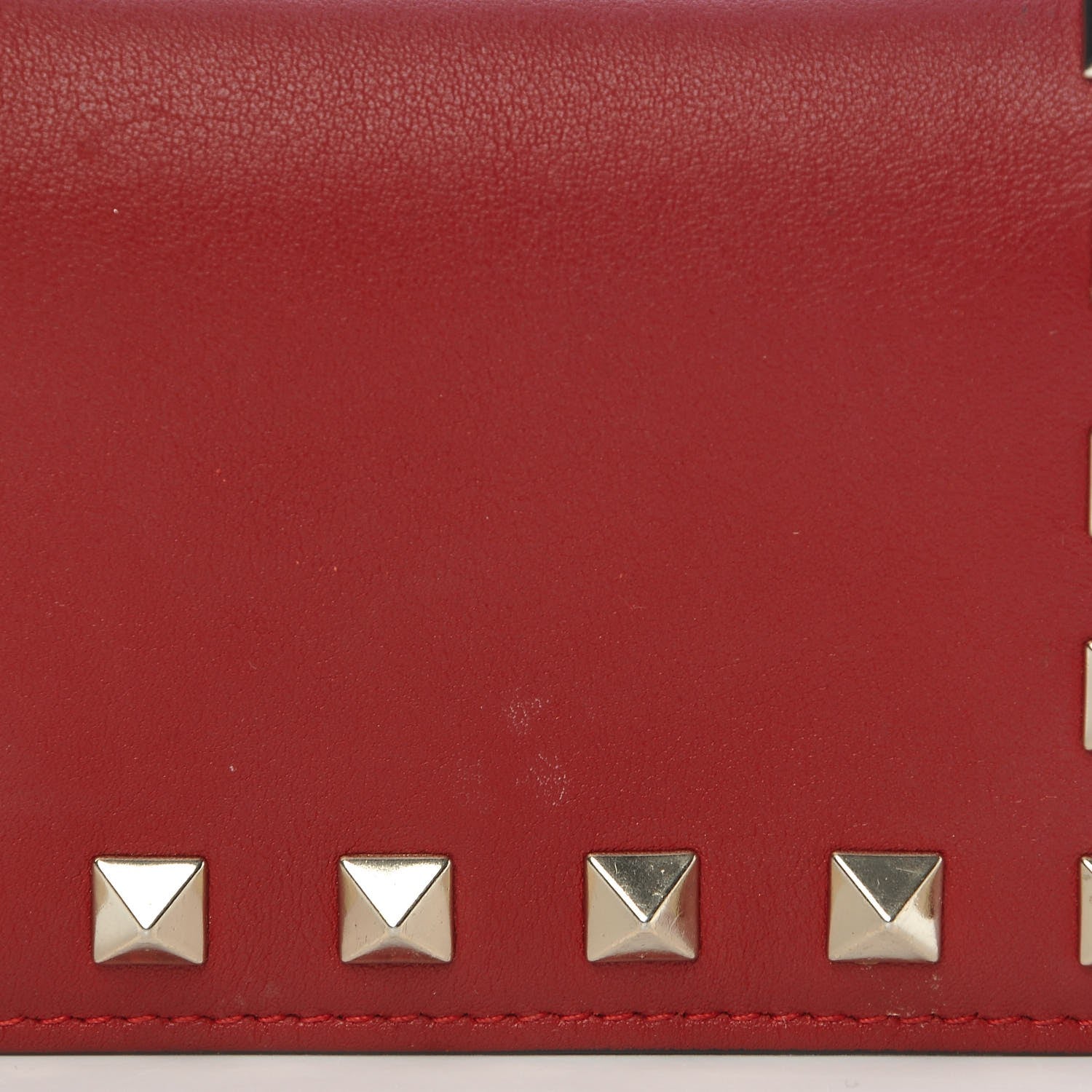 Valentino Garavani Calfskin Rockstud Bi-Fold Card Holder Rosso Valentino 9 of 9
