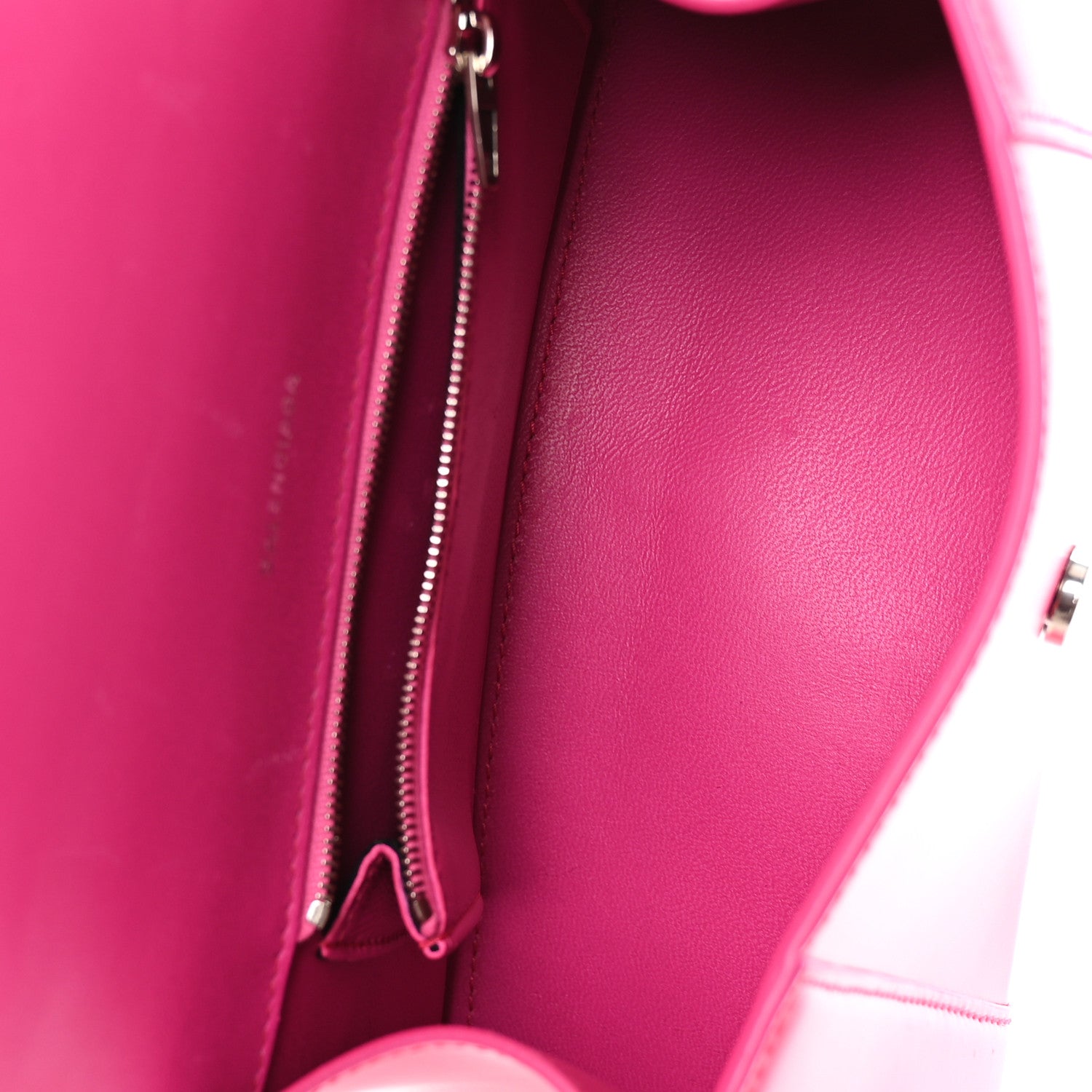 Balenciaga Shiny Box Calfskin Small Hourglass Top Handle Bag Acid Fuchsia 5 of 10