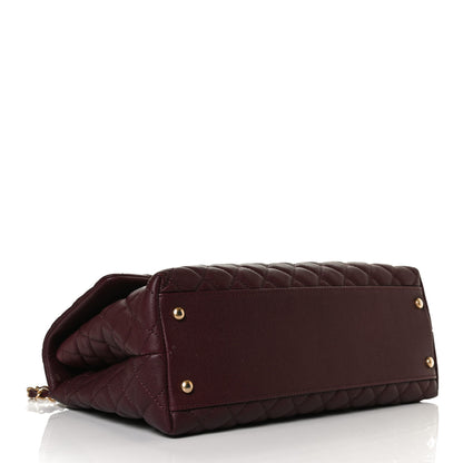 Chanel Caviar Lizard Quilted Medium Coco Handle Flap Burgundy 3 of 17