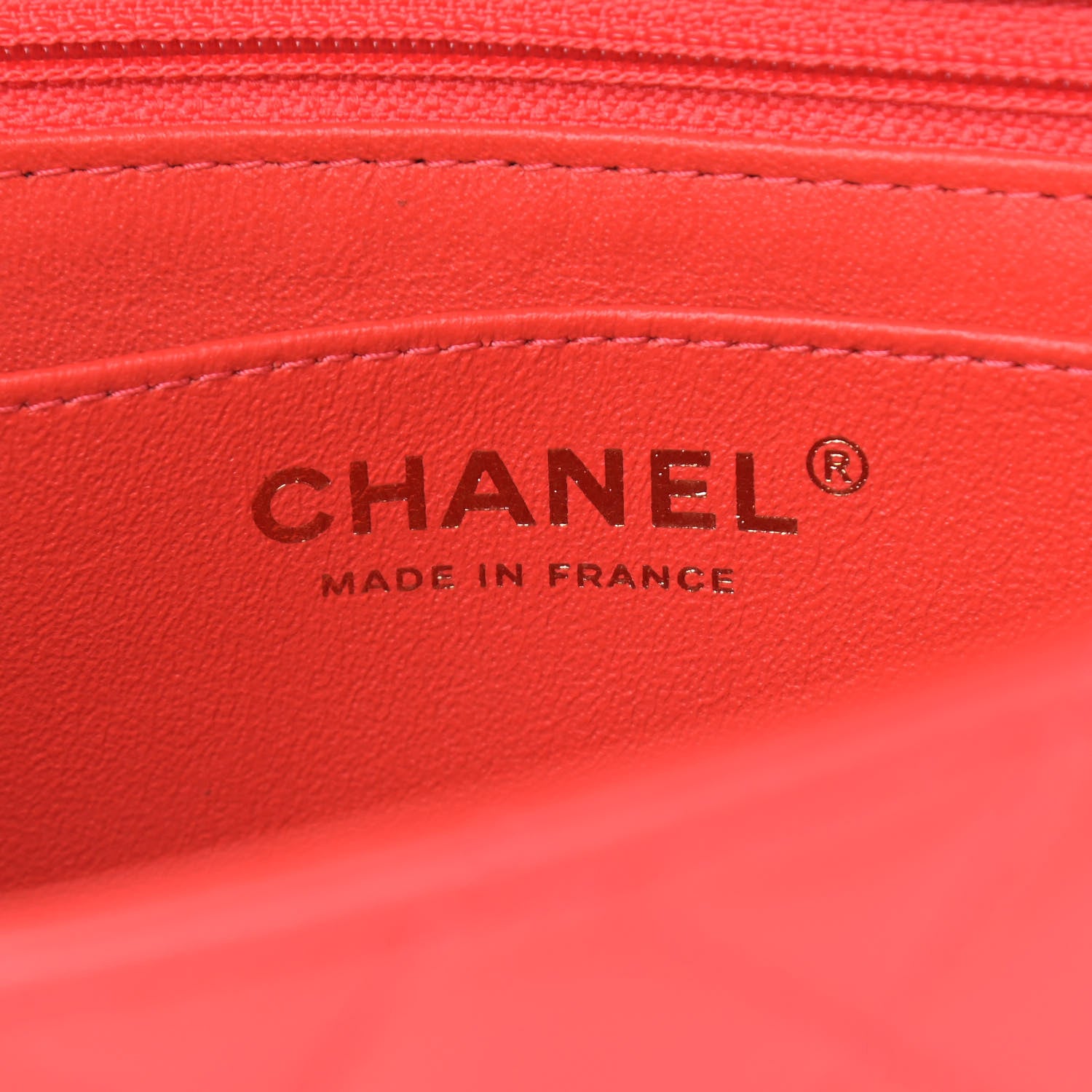 Chanel Lambskin Quilted Mini Rectangular Flap Coral 6 of 10