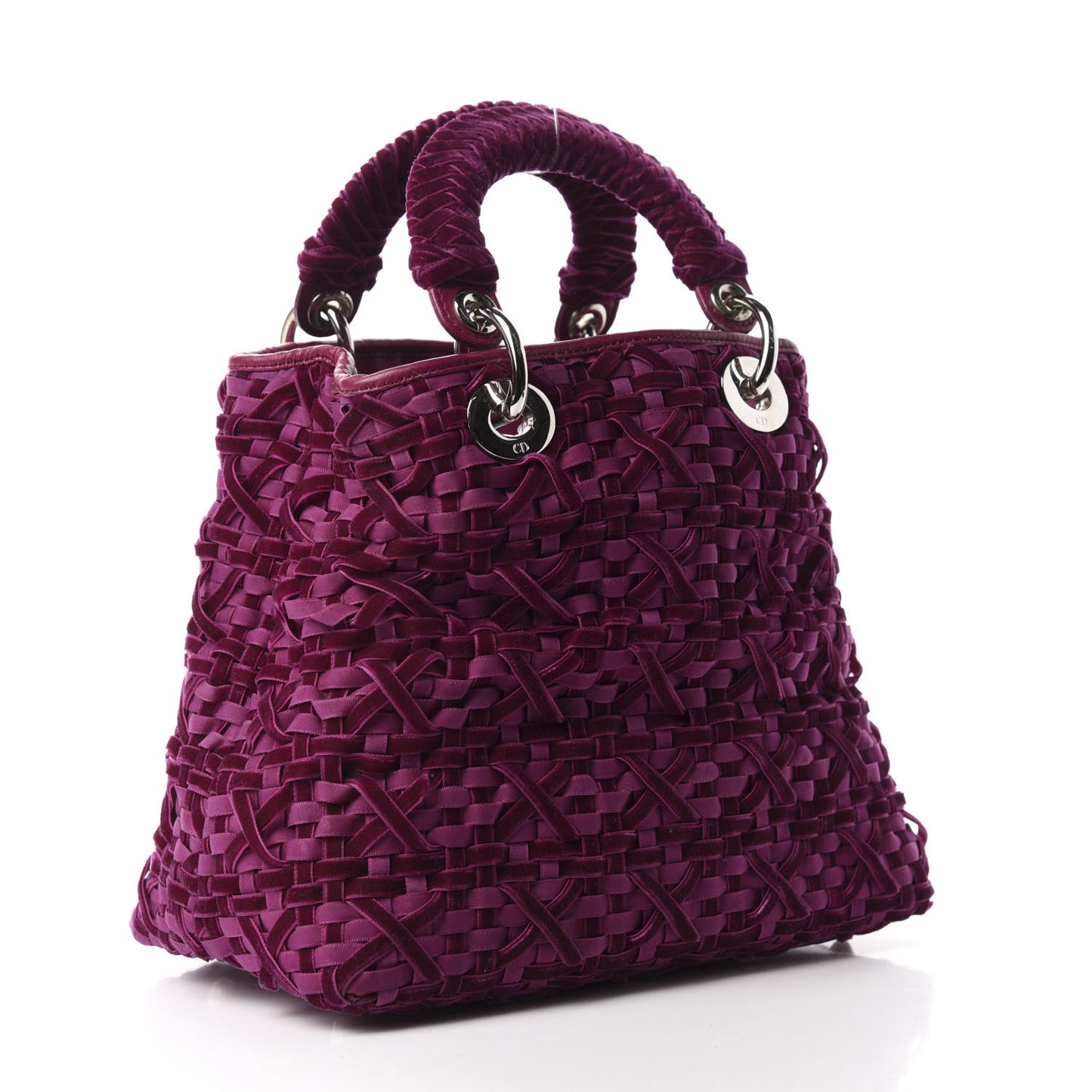 Velvet Woven Small Lady Dior Purple