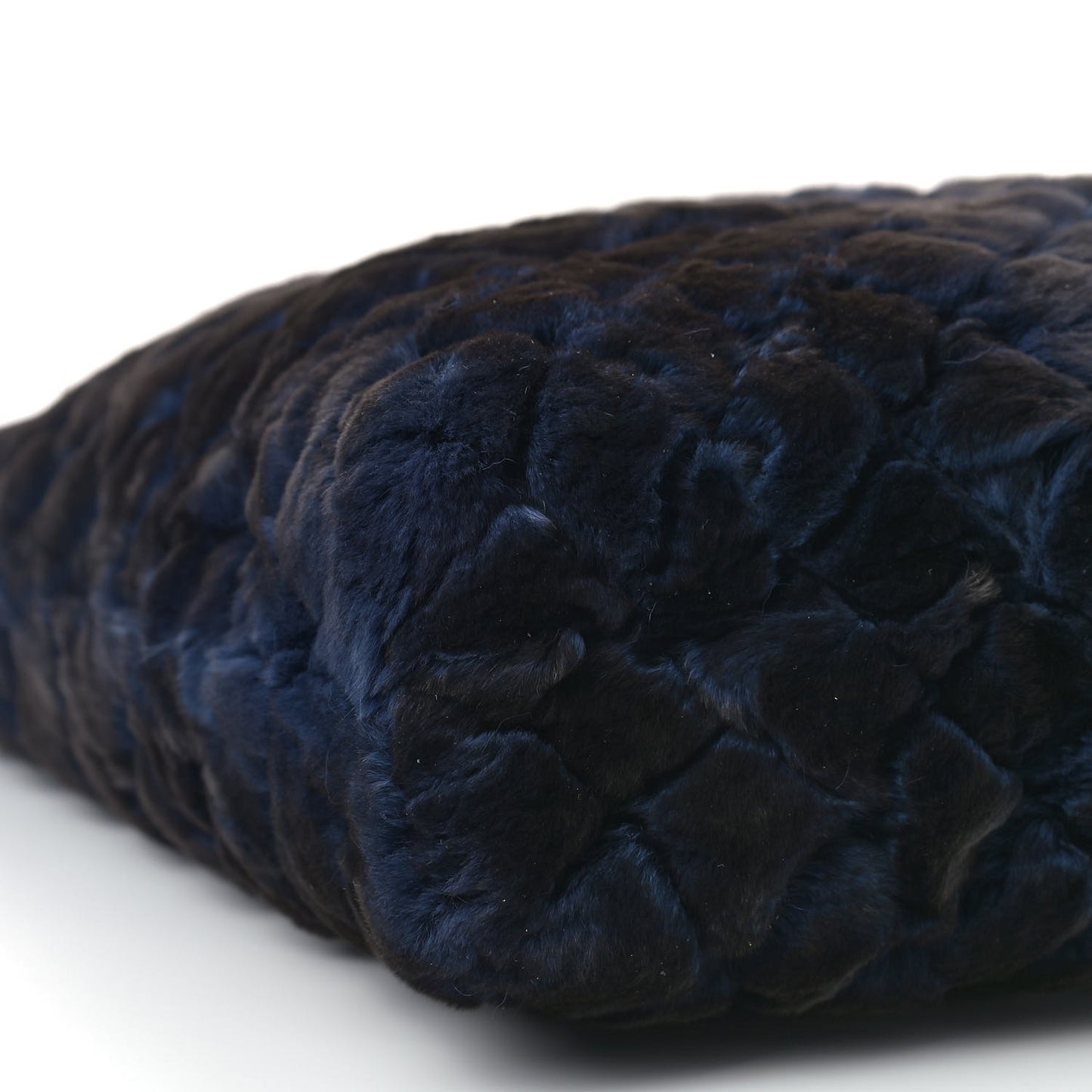Rabbit Fur Quilted Pattern Shopping Tote Navy