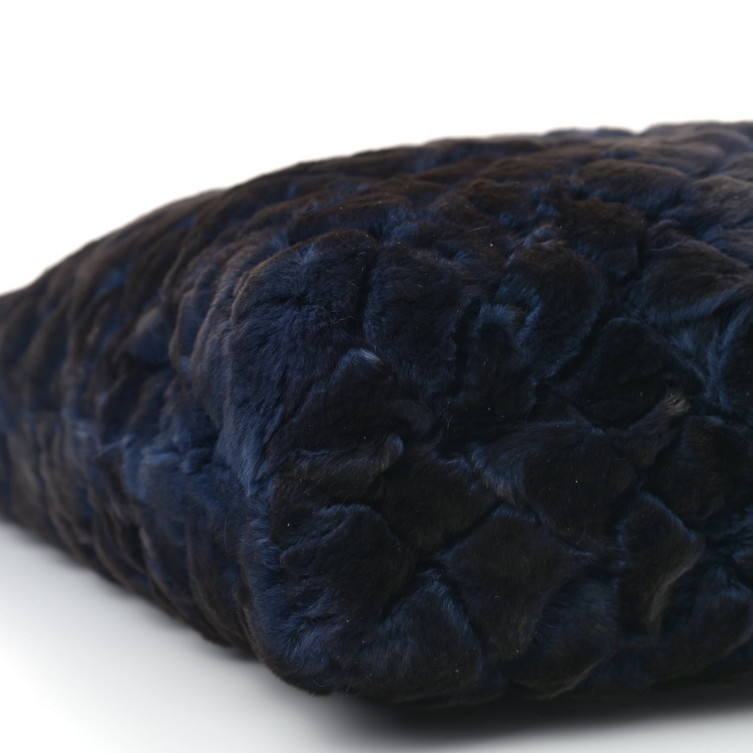 Chanel Rabbit Fur Quilted Pattern Shopping Tote Navy 8 of 9