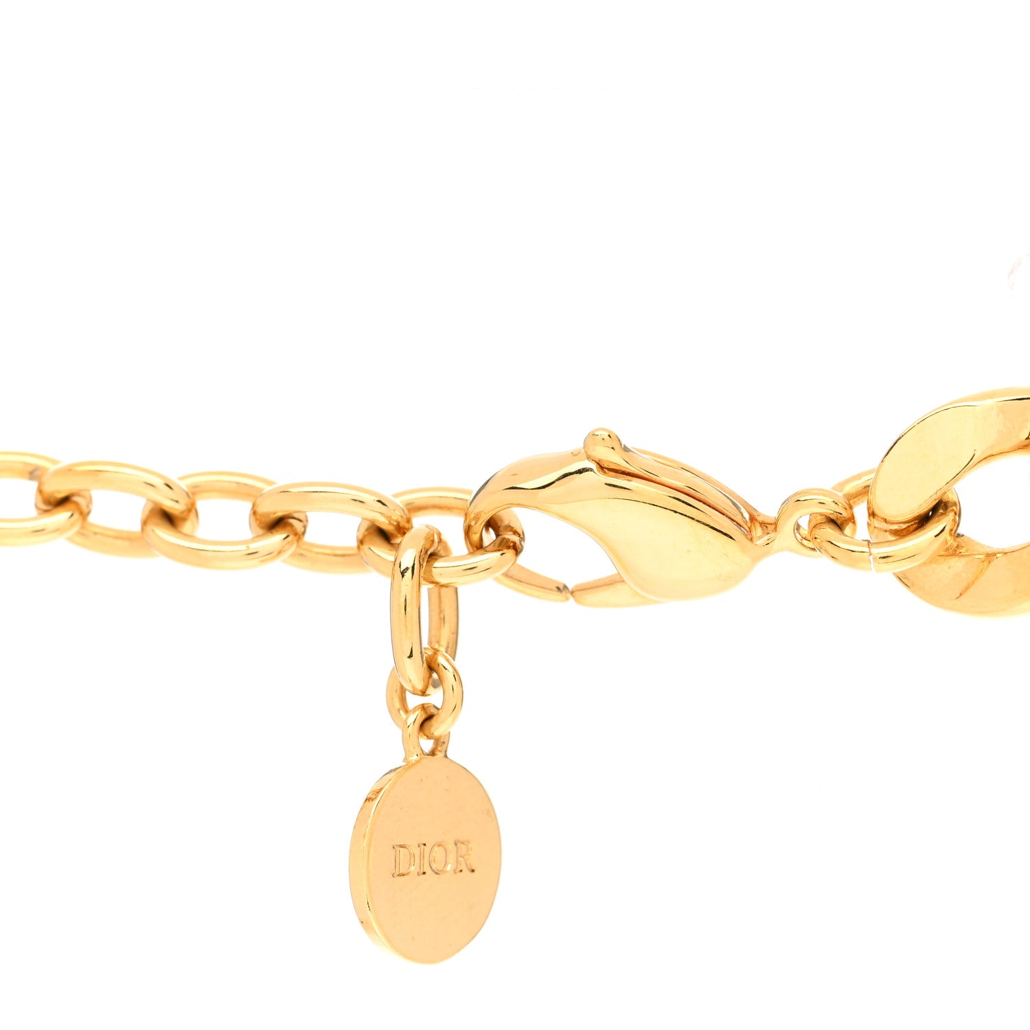Christian Dior Metal Danseuse Etoile Chain Choker Necklace Gold 5 of 5
