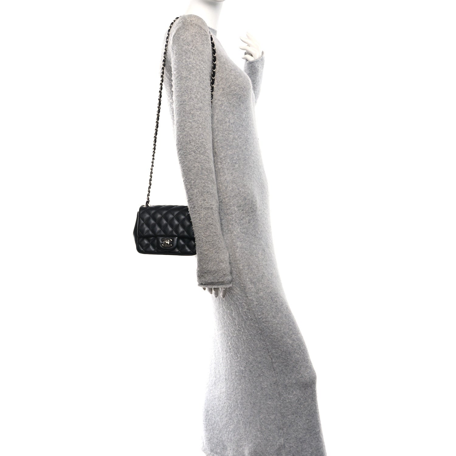 Chanel Lambskin Quilted Mini Square Flap Black 2 of 11