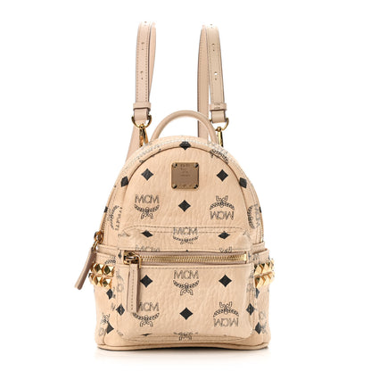 MCM Visetos Side Stud X-Mini Stark Bebe Boo Backpack Beige 1 of 10